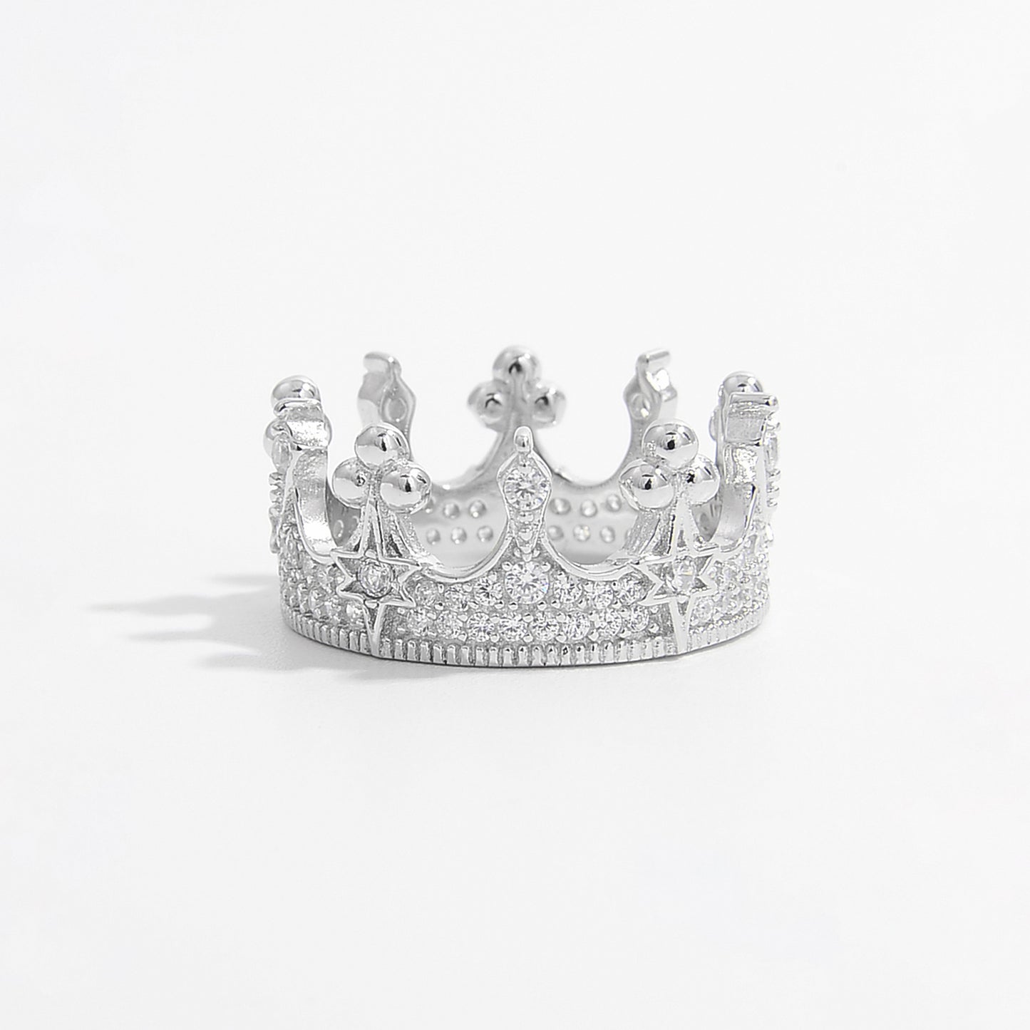 'Imperial Crown' Shape Zircon 925 Sterling Silver Ring